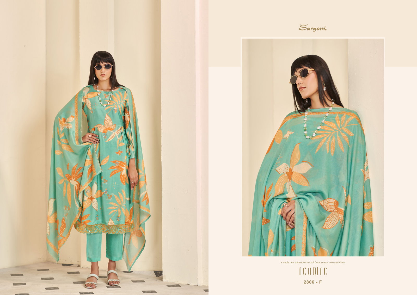 SARGAM PRINT ICONIC VOL -3 SERIES 2802A TO 2802F 9