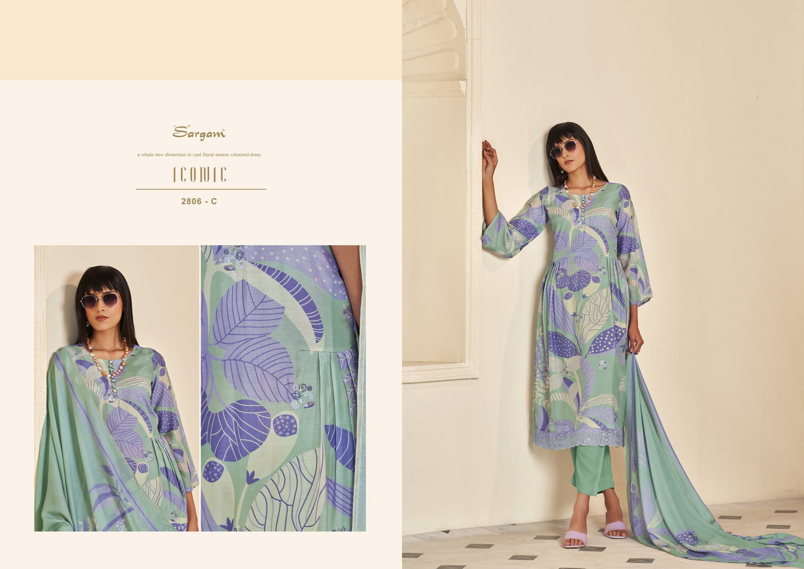 SARGAM PRINT ICONIC VOL -3 SERIES 2802A TO 2802F 10