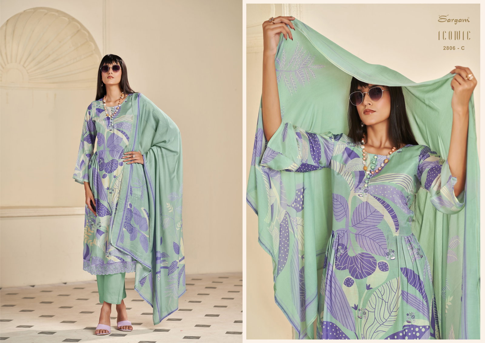 SARGAM PRINT ICONIC VOL -3 SERIES 2802A TO 2802F 4