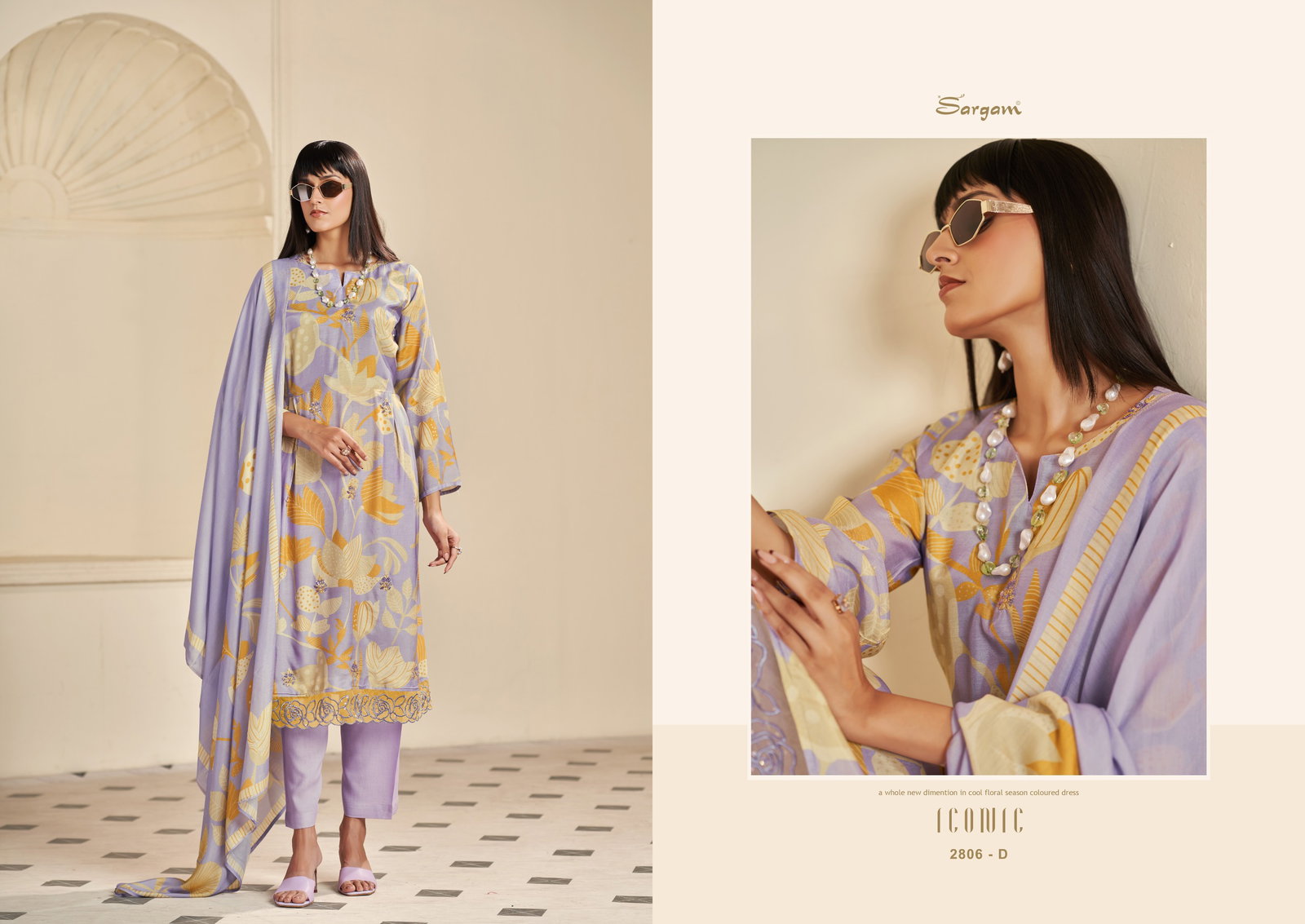 SARGAM PRINT ICONIC VOL -3 SERIES 2802A TO 2802F 8