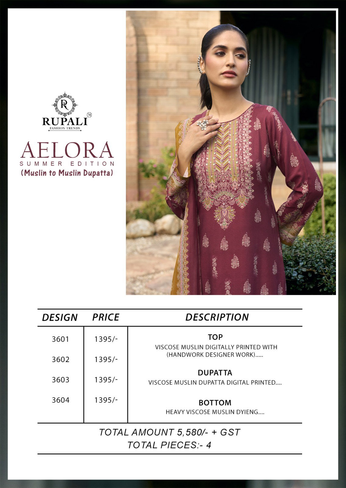RUPALI FASHION TRENDZ  AELORA 3601-3604 SERIES SALWAR SUIT 8