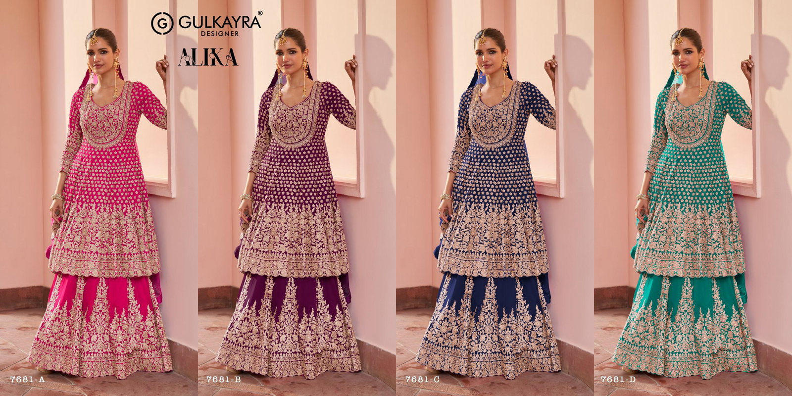 GULKAYRA DESIGNER ALIKA SERIES 7681 A TO 7681 D 1