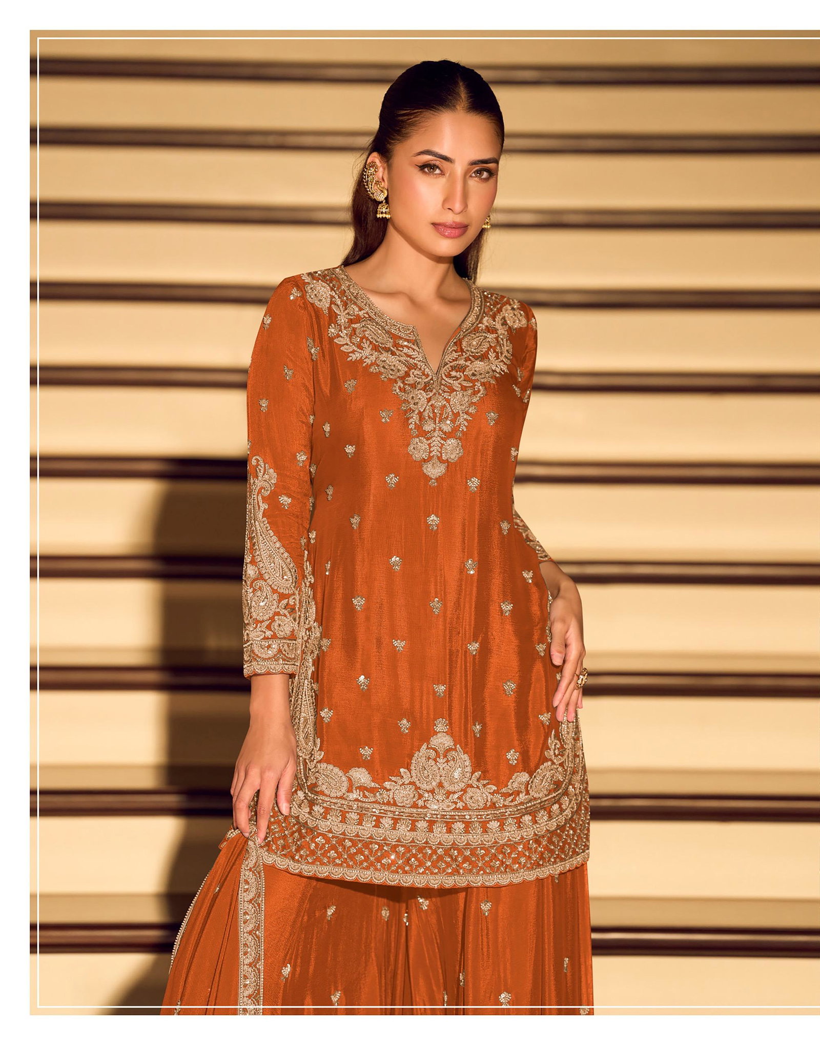 SAYURI DESIGNER PRESENT KANCHAN GOLDFREE SIZE STICHED TOP SHARARA SERIES 10200 C TO 10200 F 7