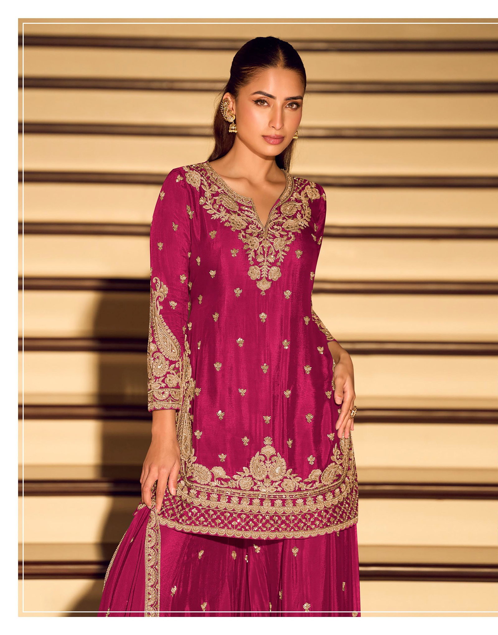 SAYURI DESIGNER PRESENT KANCHAN GOLDFREE SIZE STICHED TOP SHARARA SERIES 10200 C TO 10200 F 6