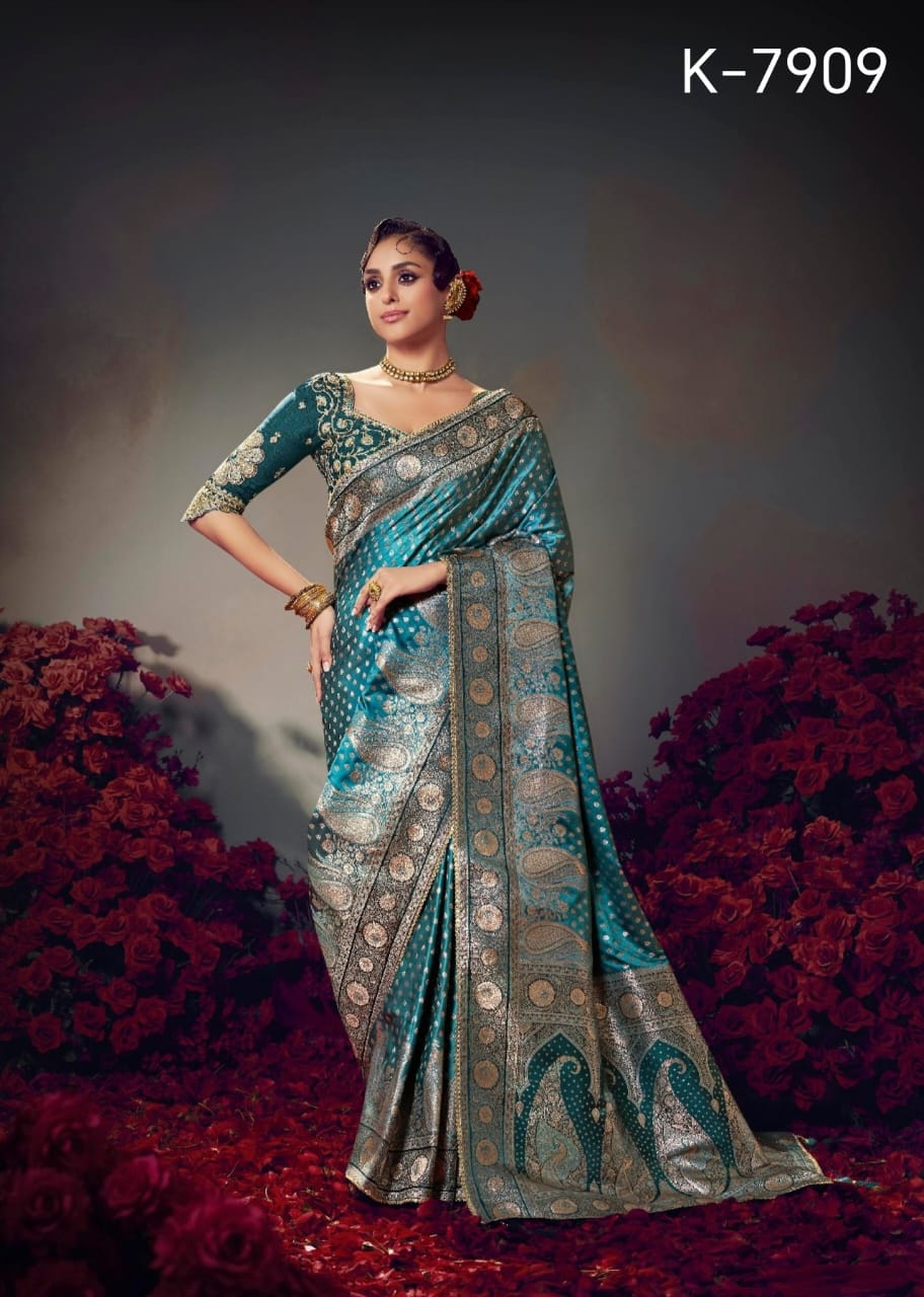 KIRA PRESENT KESHAVA PURE SATIN SILK SAREE SERIES 7901-7910 21