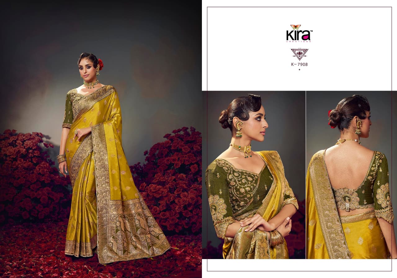 KIRA PRESENT KESHAVA PURE SATIN SILK SAREE SERIES 7901-7910 1