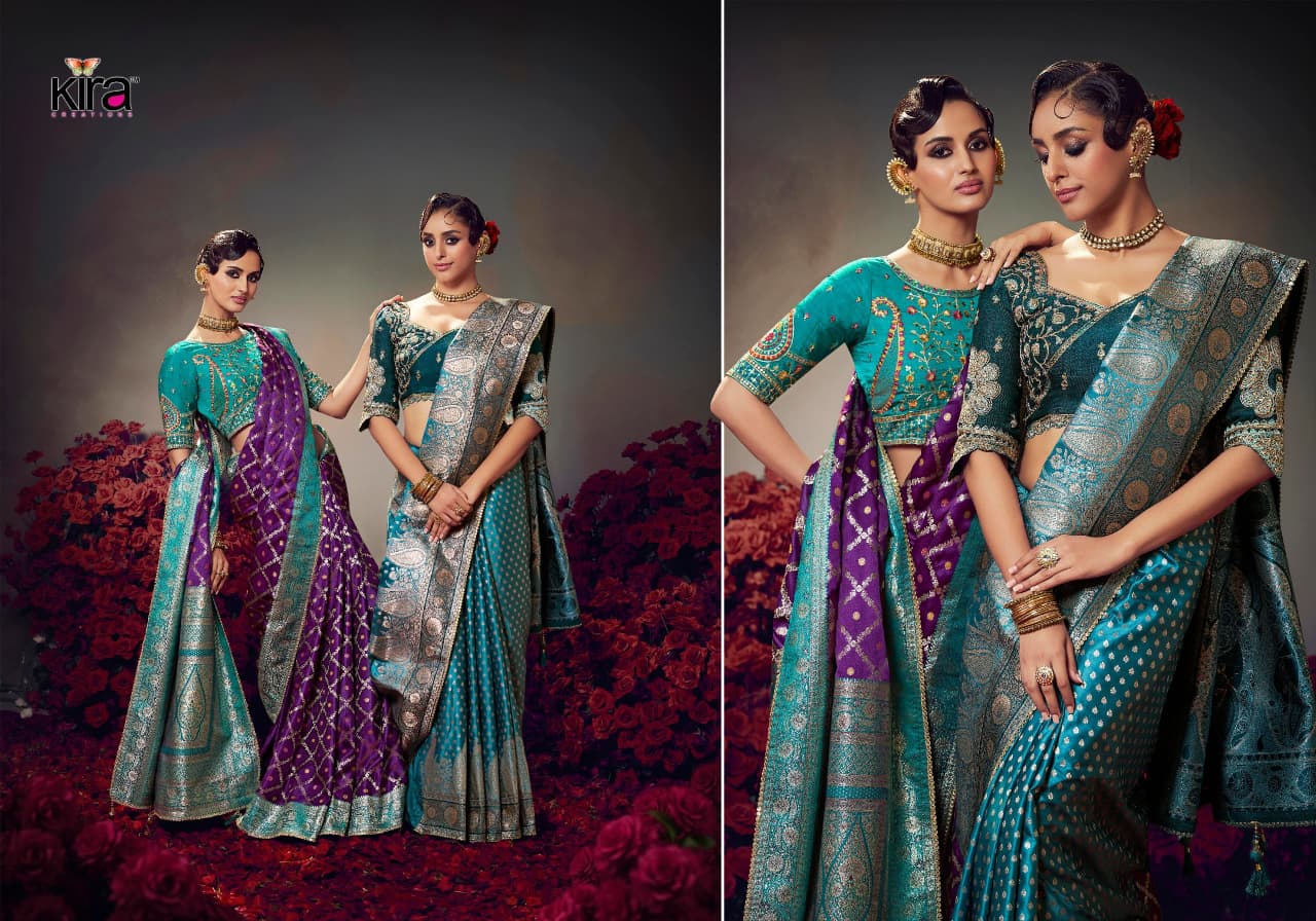 KIRA PRESENT KESHAVA PURE SATIN SILK SAREE SERIES 7901-7910 24