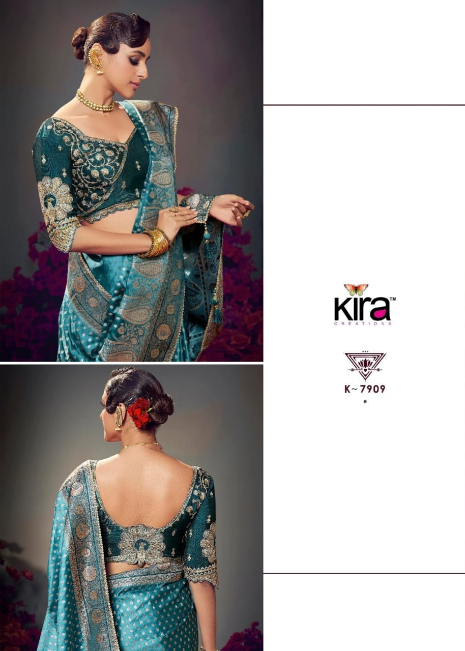 KIRA PRESENT KESHAVA PURE SATIN SILK SAREE SERIES 7901-7910 7