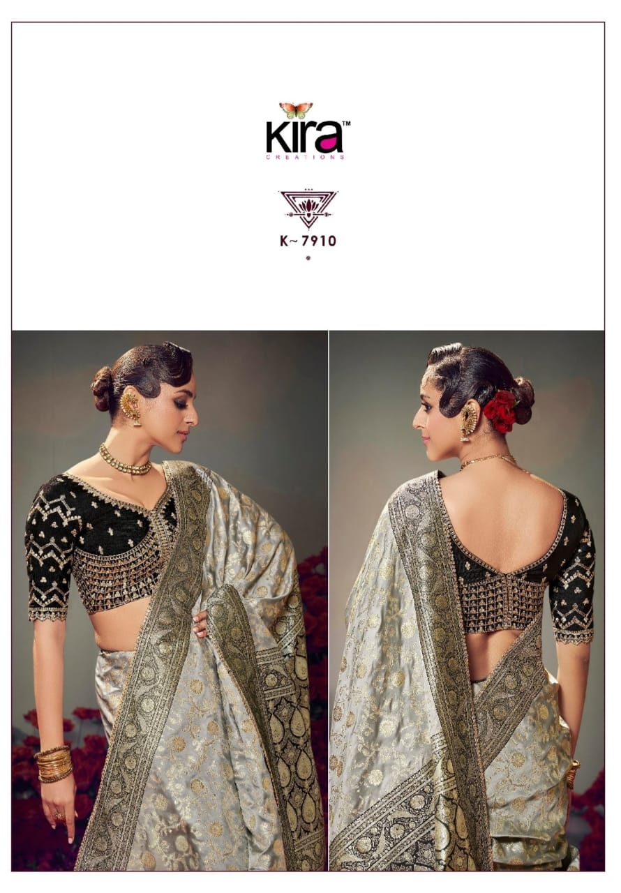 KIRA PRESENT KESHAVA PURE SATIN SILK SAREE SERIES 7901-7910 3