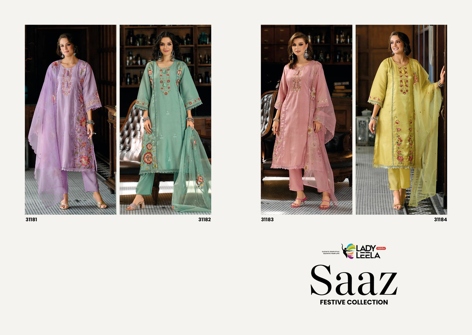 LADY LEELA PRESENT SAAZ READY MADE KURTI PAINT DUPPATA SERIES 31181 6
