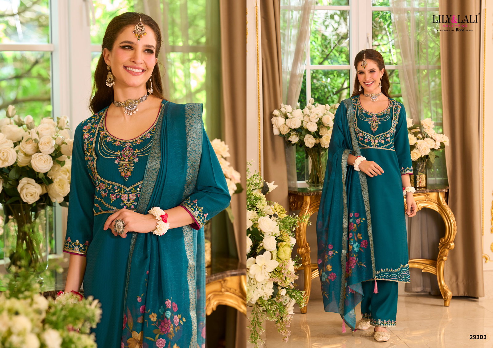 LILY LALI PRESENT PHULKARI WITH HAND WORK READYMADE SERIES 29301-29304 5