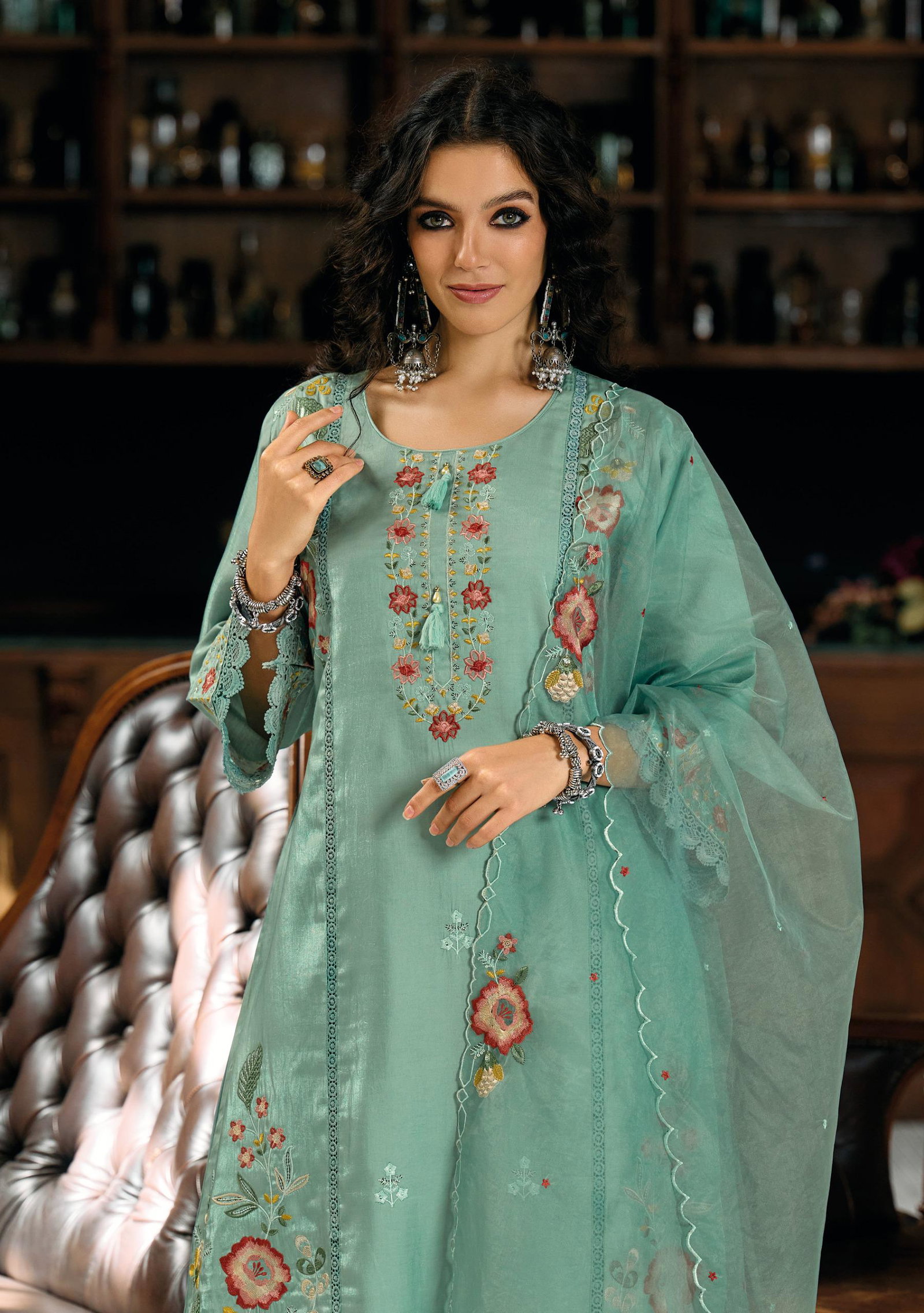 LADY LEELA PRESENT SAAZ READY MADE KURTI PAINT DUPPATA SERIES 31181 13