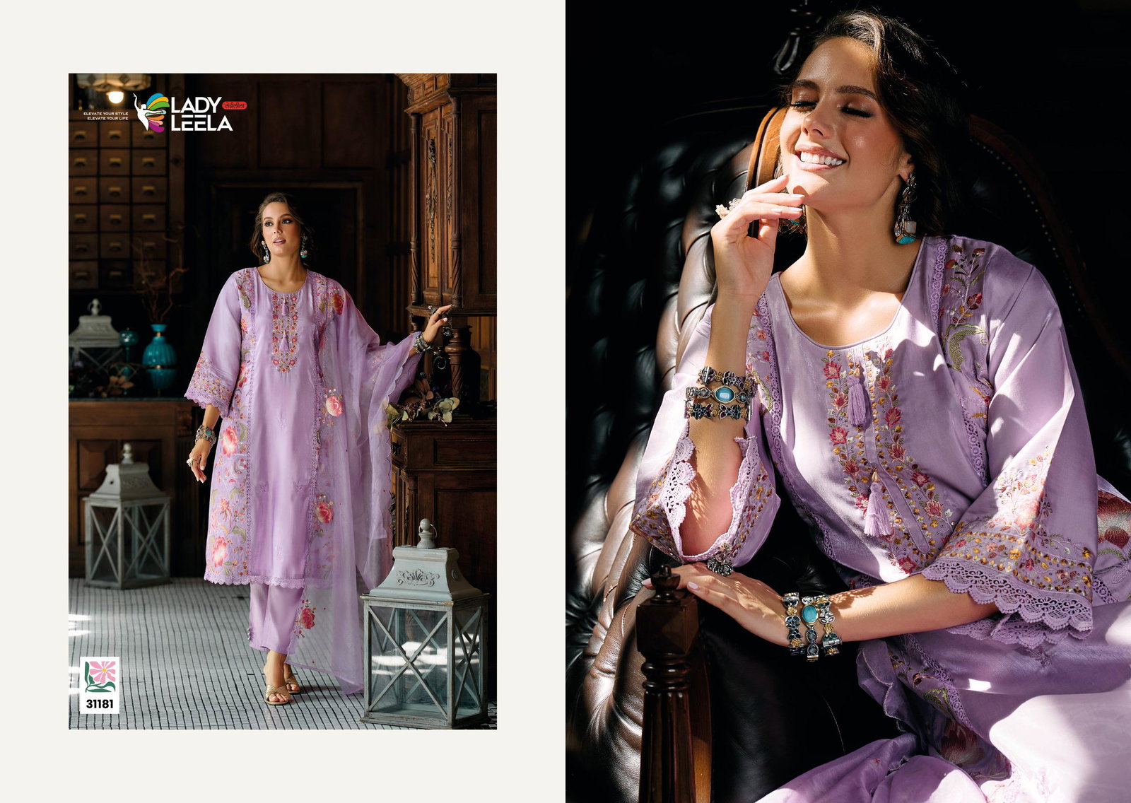 LADY LEELA PRESENT SAAZ READY MADE KURTI PAINT DUPPATA SERIES 31181 7