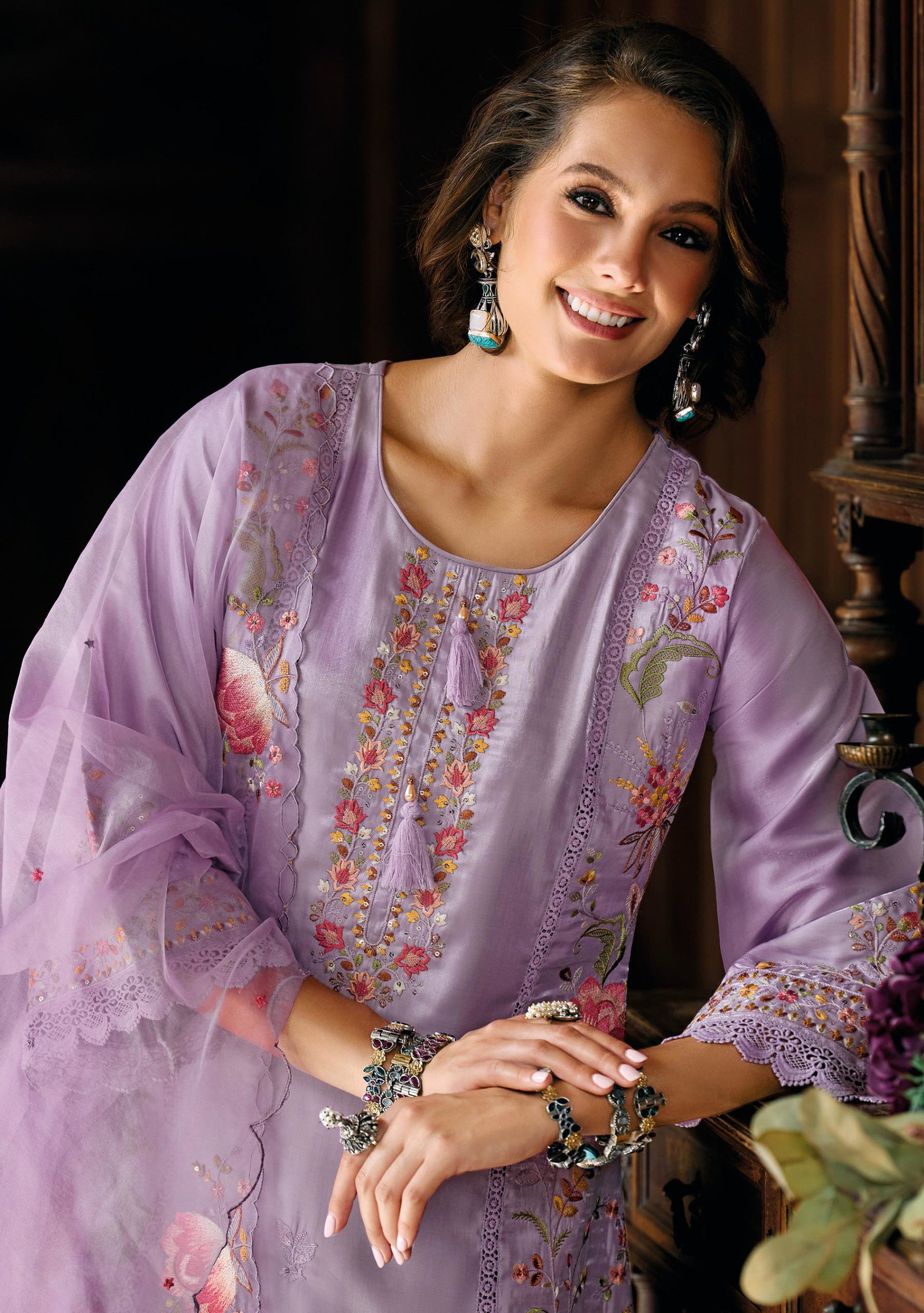 LADY LEELA PRESENT SAAZ READY MADE KURTI PAINT DUPPATA SERIES 31181 1