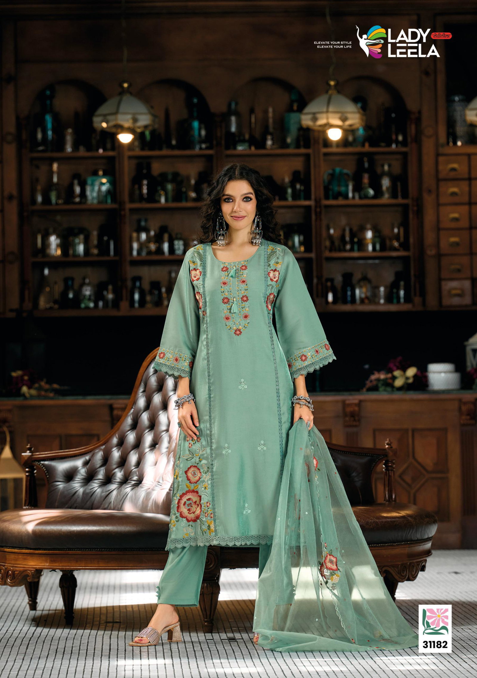 LADY LEELA PRESENT SAAZ READY MADE KURTI PAINT DUPPATA SERIES 31181 4