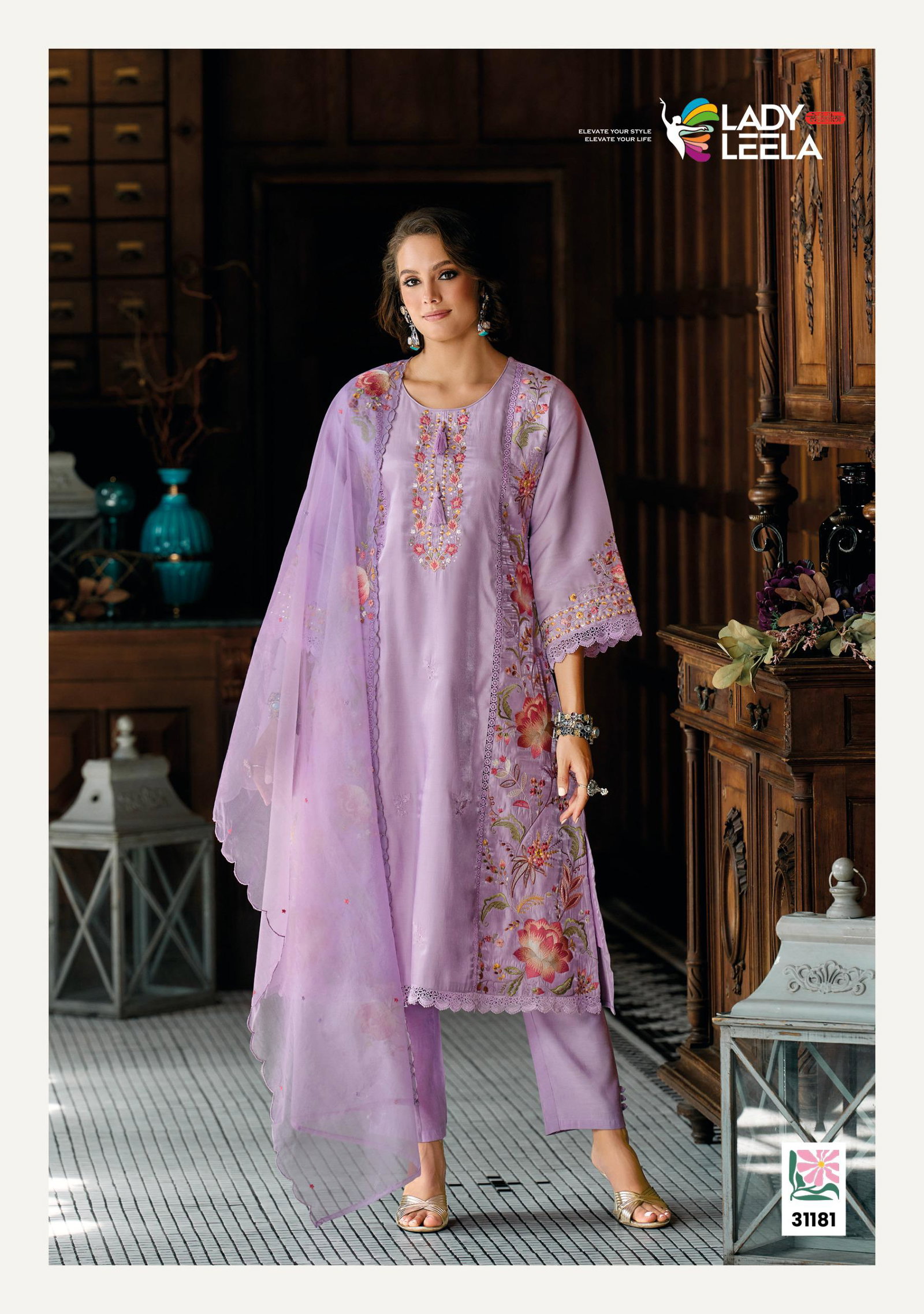 LADY LEELA PRESENT SAAZ READY MADE KURTI PAINT DUPPATA SERIES 31181 5