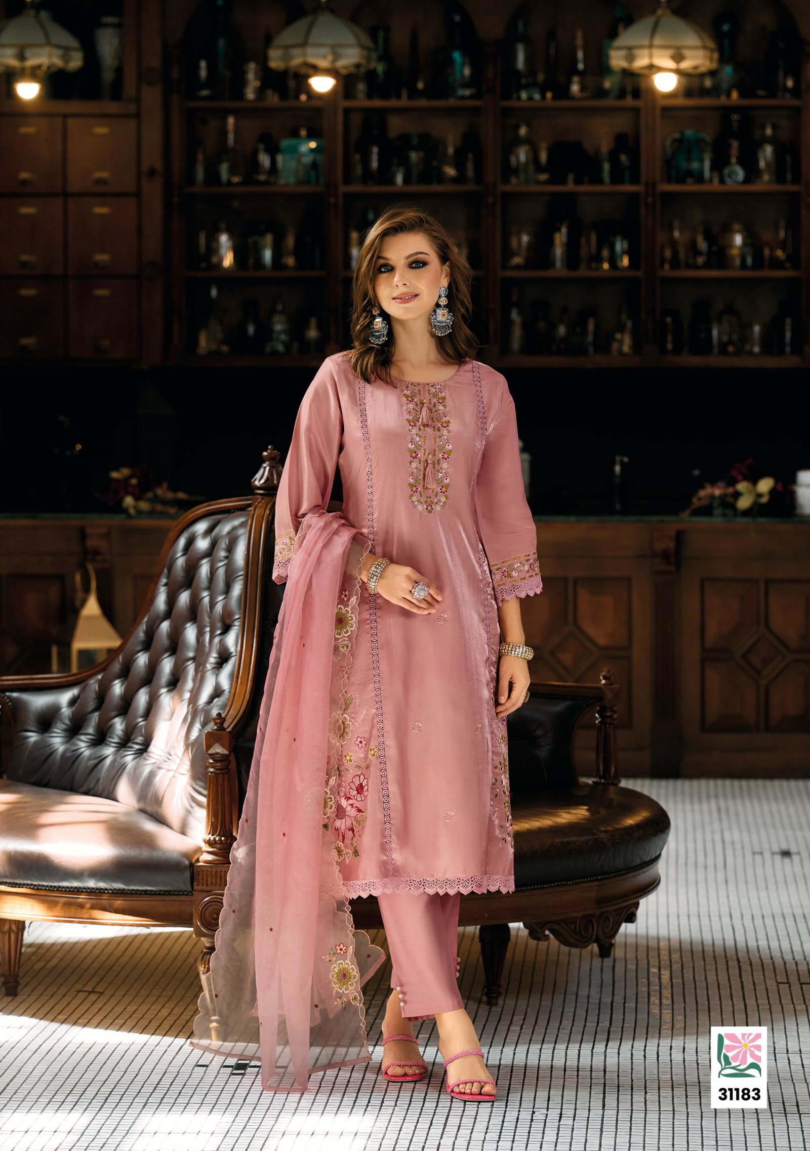 LADY LEELA PRESENT SAAZ READY MADE KURTI PAINT DUPPATA SERIES 31181 10