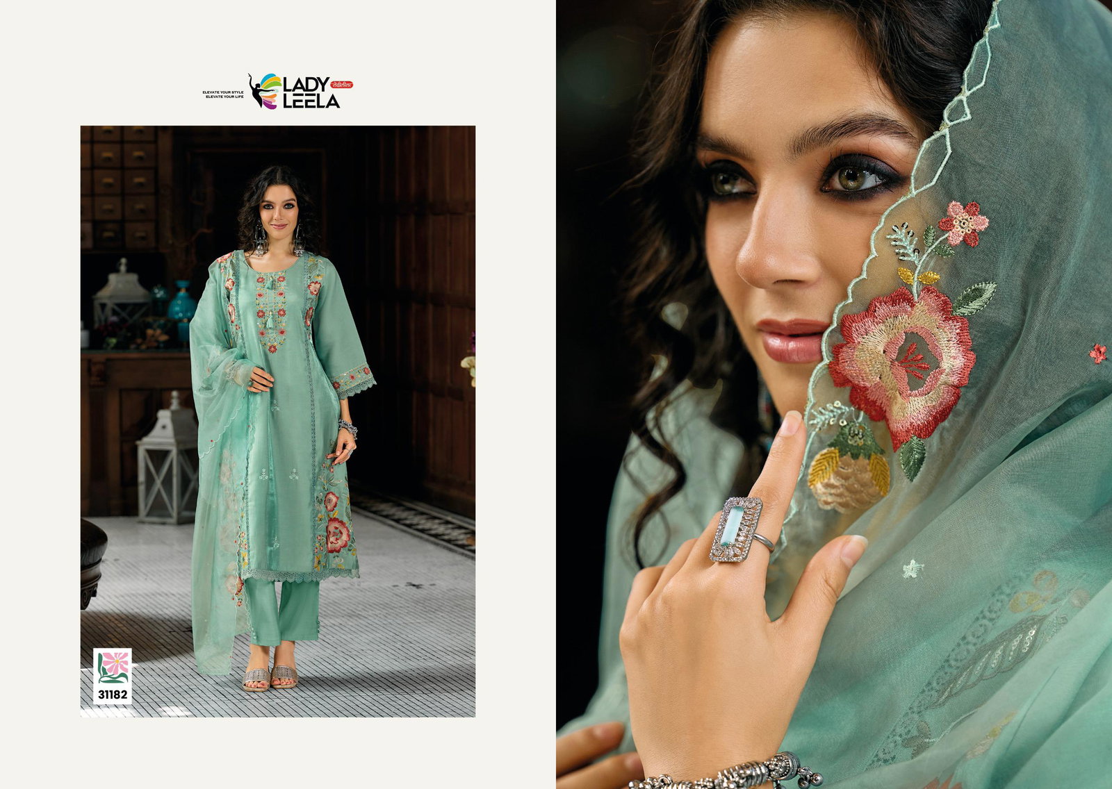 LADY LEELA PRESENT SAAZ READY MADE KURTI PAINT DUPPATA SERIES 31181 2