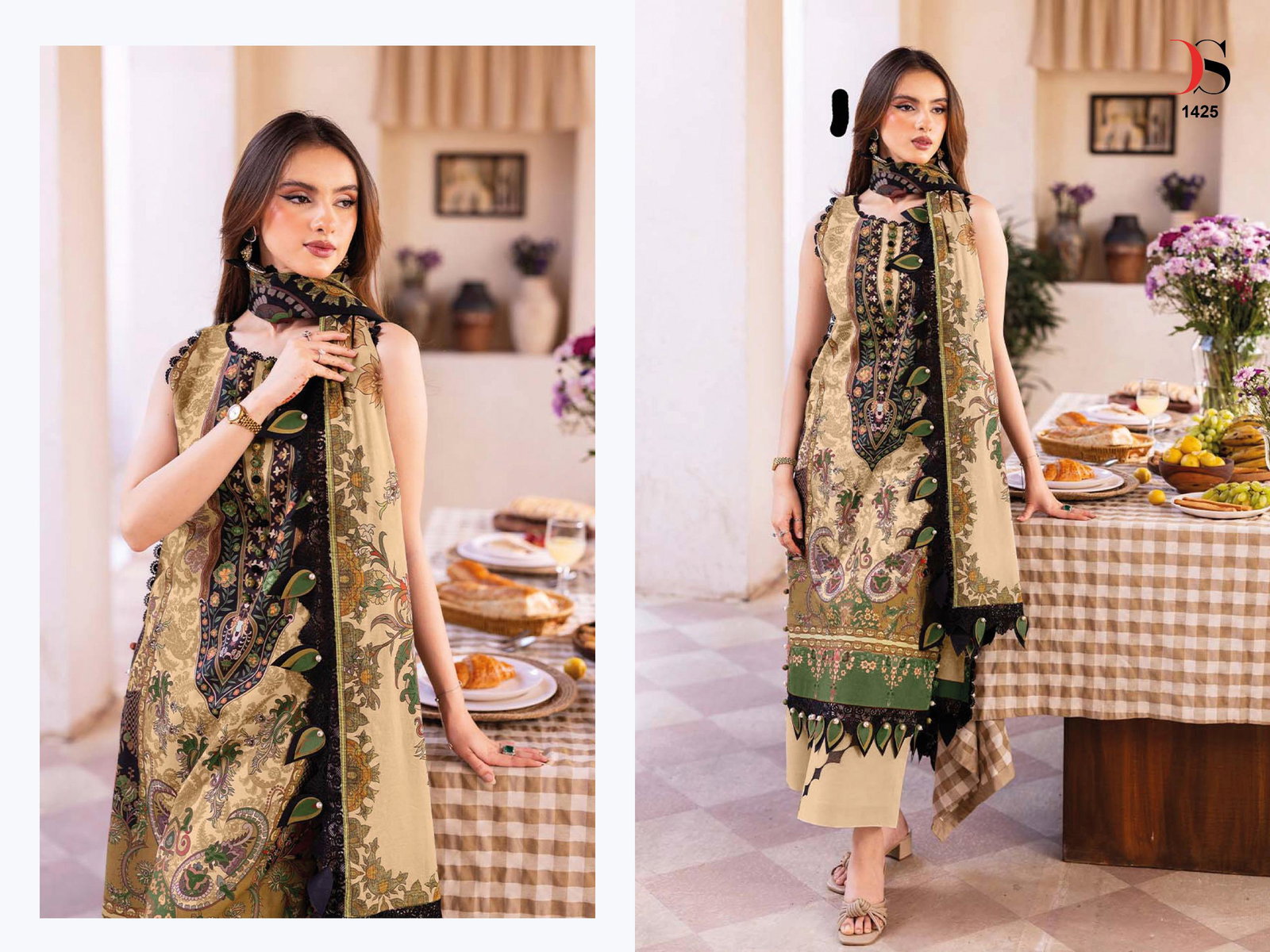 DEEPSY JADE BLISS LAWAN 25-3 SERIES 1421-1428 UNSTITCHED SUIT 3
