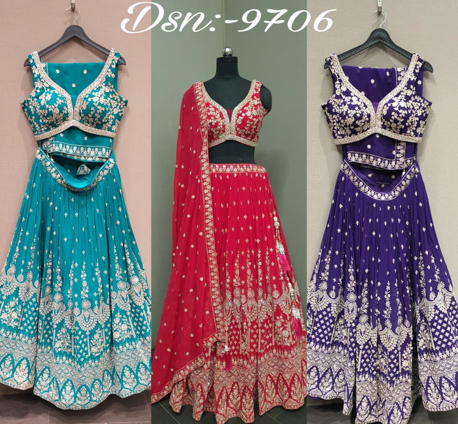 E C CULTURE READYMADE LEHENGA CHOLI SERIES 9707 1