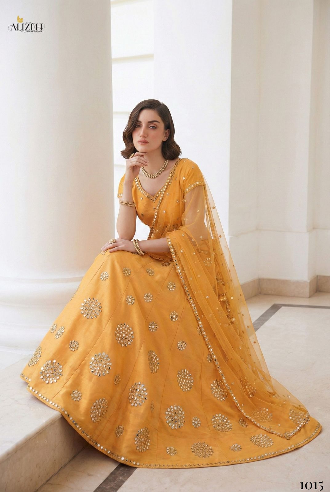 ALIZEH MIRROR MAZE LEHENGA CHOLI SERIES1012-1015 3
