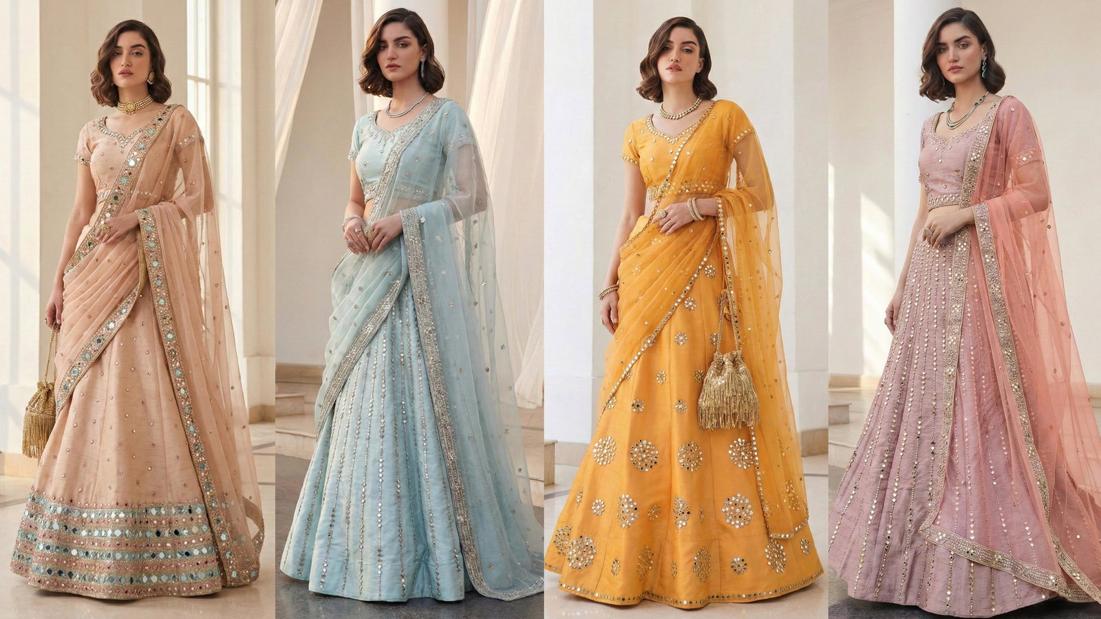 ALIZEH MIRROR MAZE LEHENGA CHOLI SERIES1012-1015 5