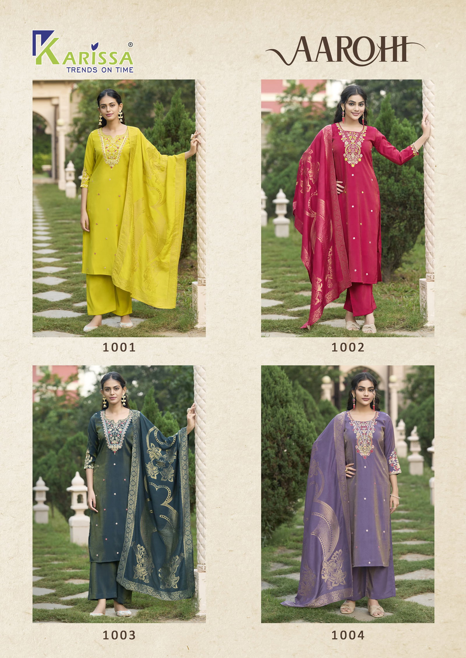 KARISSA AAROHI 3 PCS WITH PAINT AND DUPATTA SERIES 1001-1004 3