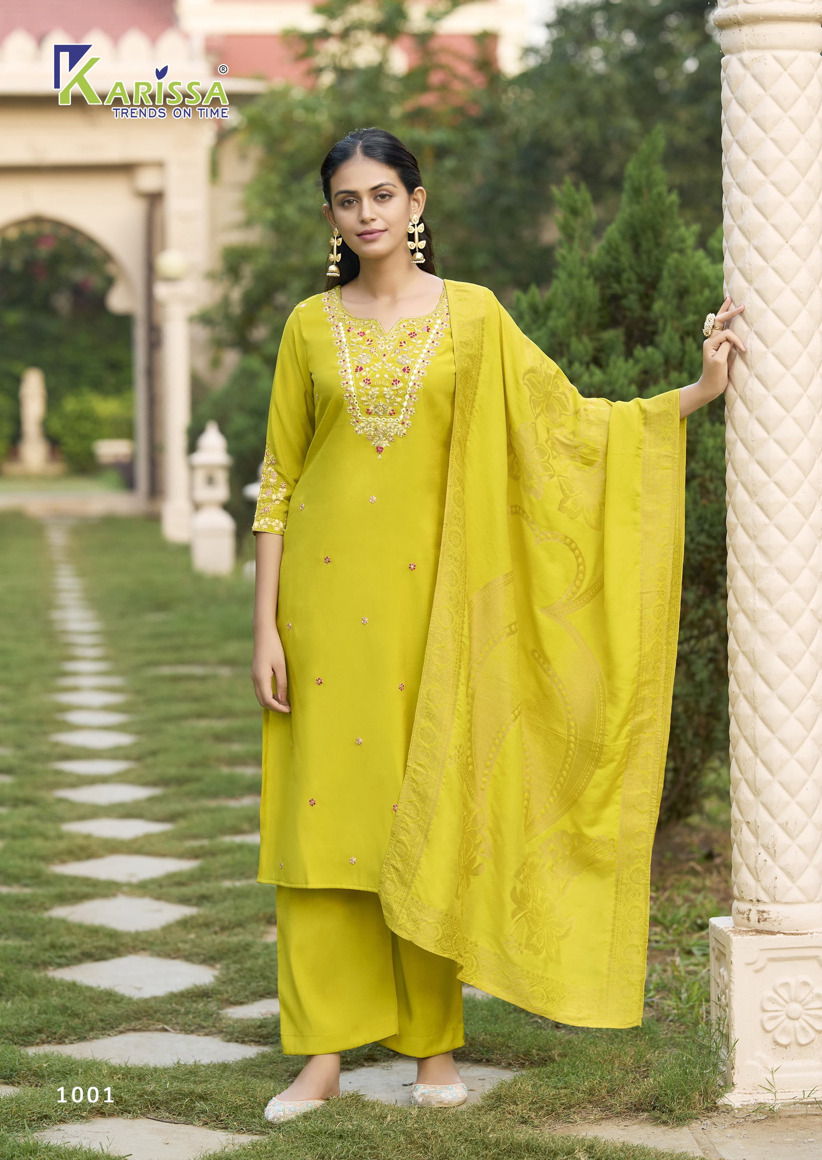 KARISSA AAROHI 3 PCS WITH PAINT AND DUPATTA SERIES 1001-1004 2