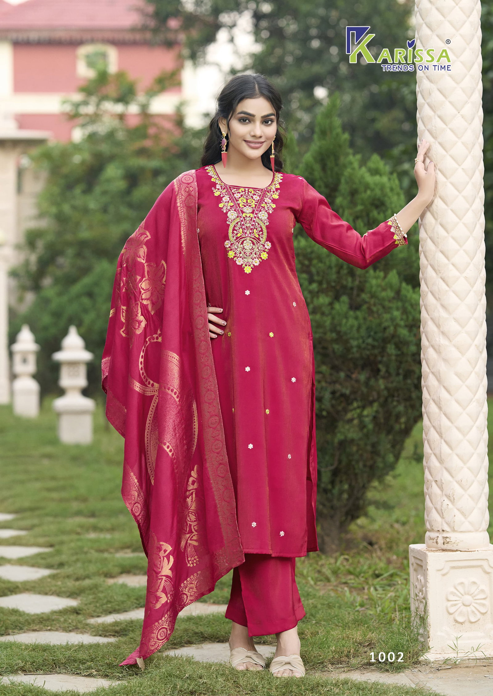 KARISSA AAROHI 3 PCS WITH PAINT AND DUPATTA SERIES 1001-1004 5