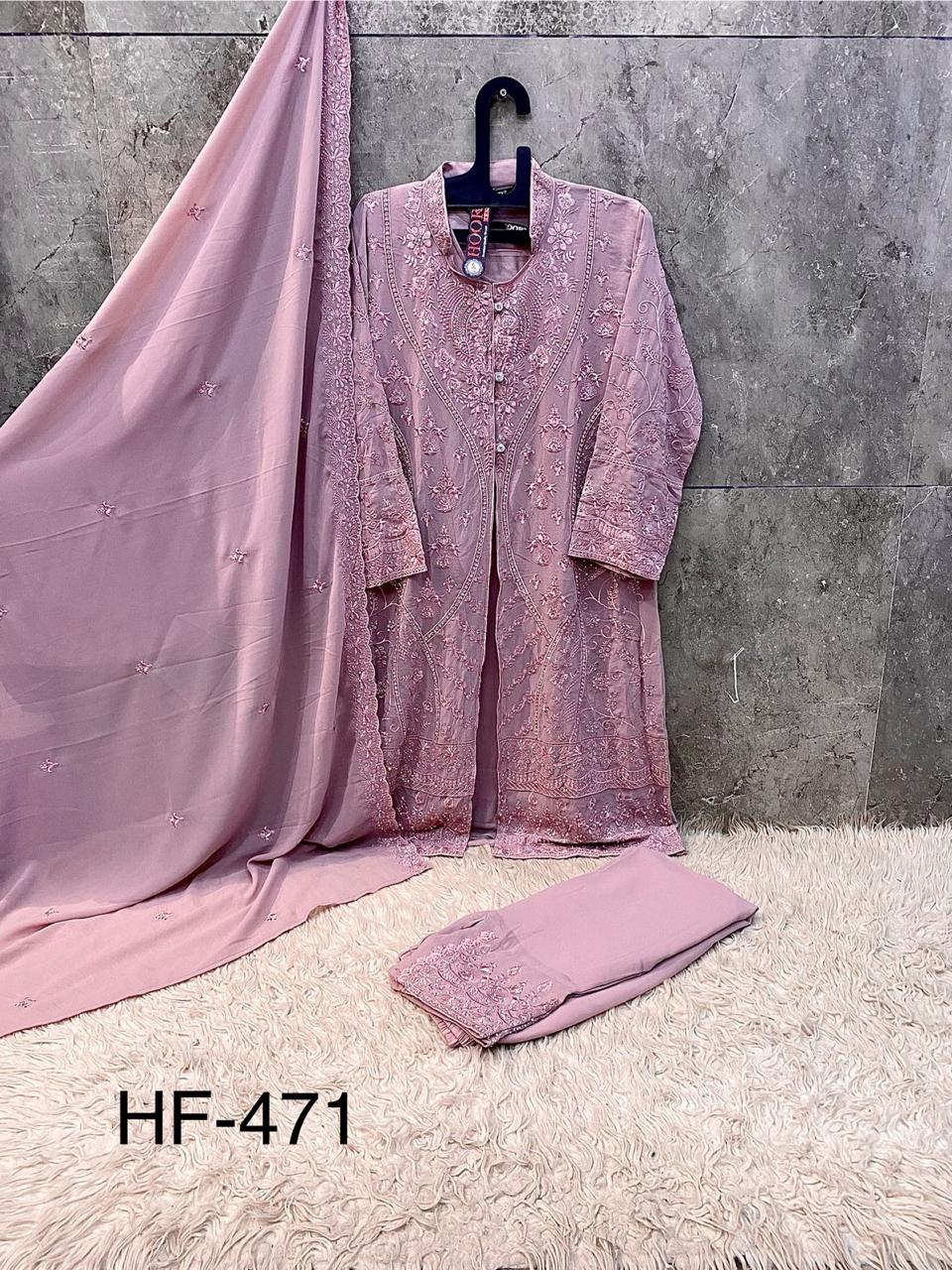 HOOR TEX PRESENT FULL STITCHED PAKISTANI SUIT SERIES 471 A-471 D 9