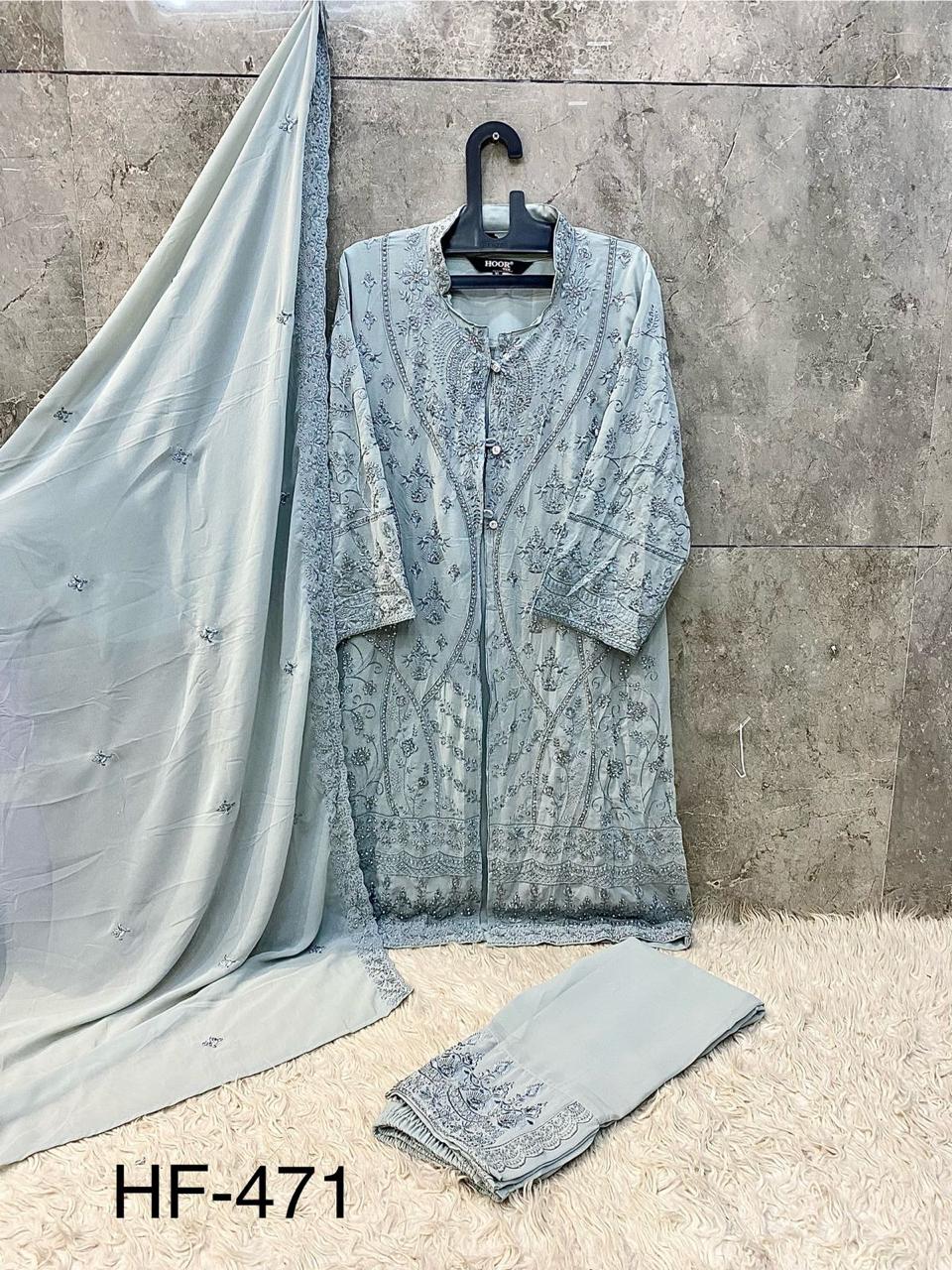 HOOR TEX PRESENT FULL STITCHED PAKISTANI SUIT SERIES 471 A-471 D 8
