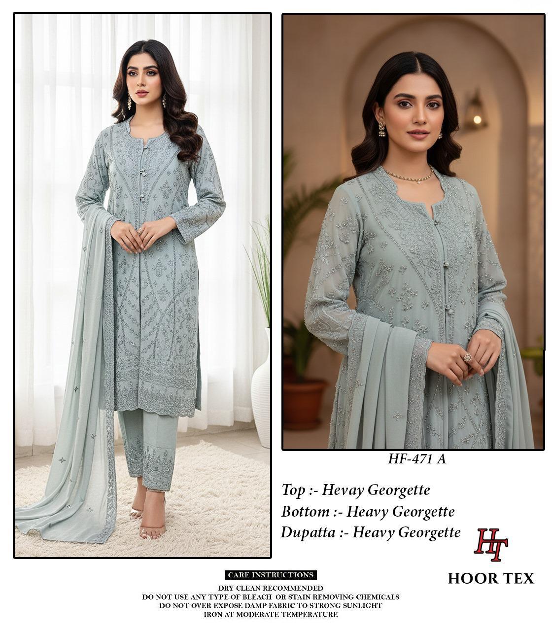 HOOR TEX PRESENT FULL STITCHED PAKISTANI SUIT SERIES 471 A-471 D 7