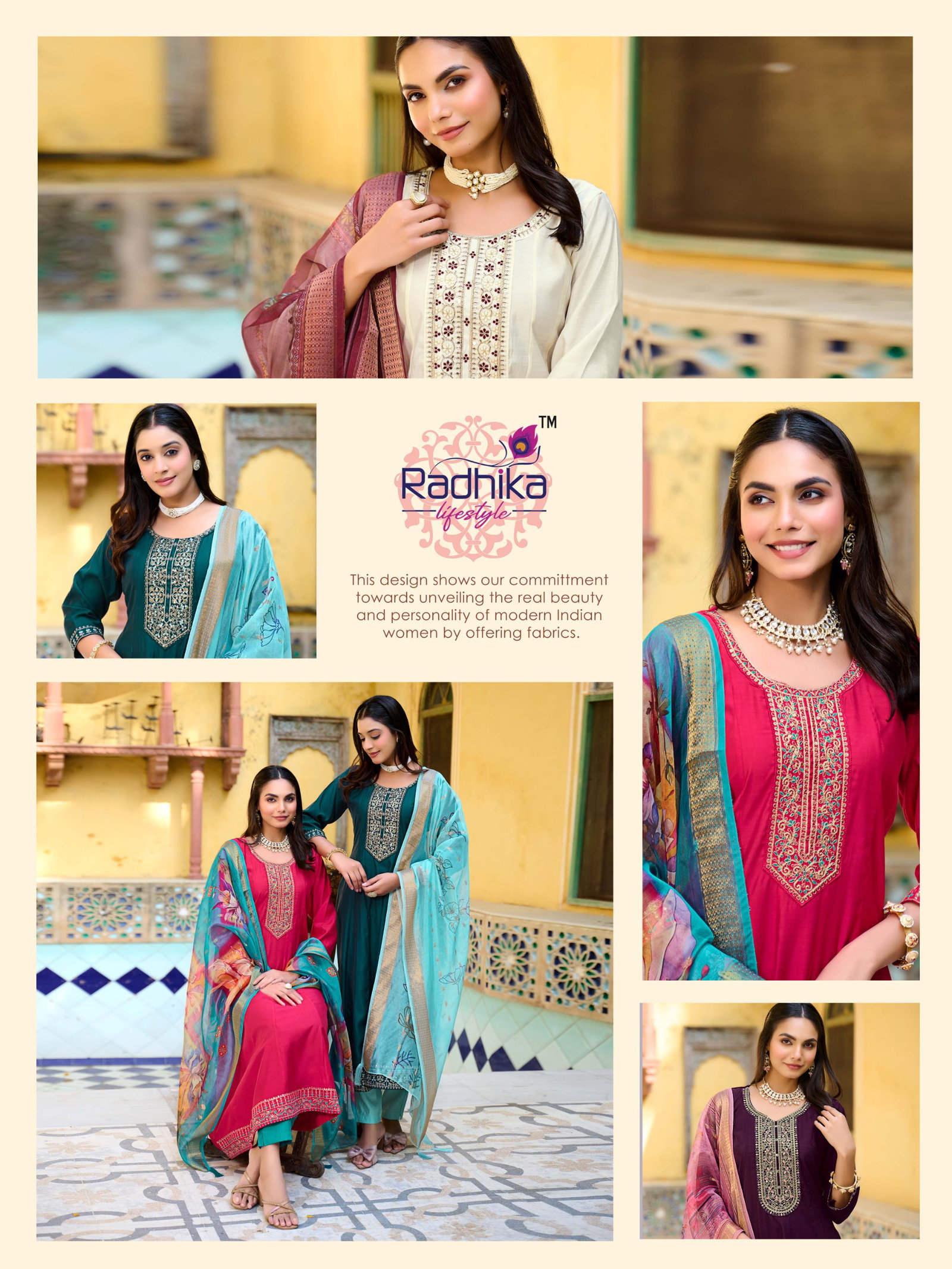 RADHIKA PRESENT ANARKALI GOWN LICHI VOL -1  3 PCS SERIES 1001-1006 8