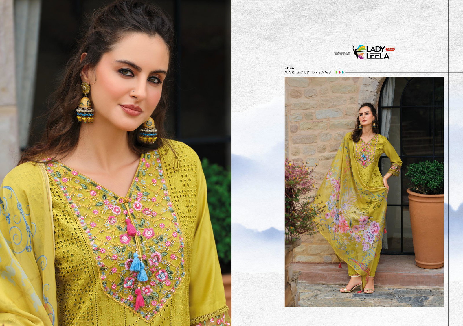 LADY LEELA IZAHAR READYMADE 3 PCS KURTI SERIES 31131-31136 9