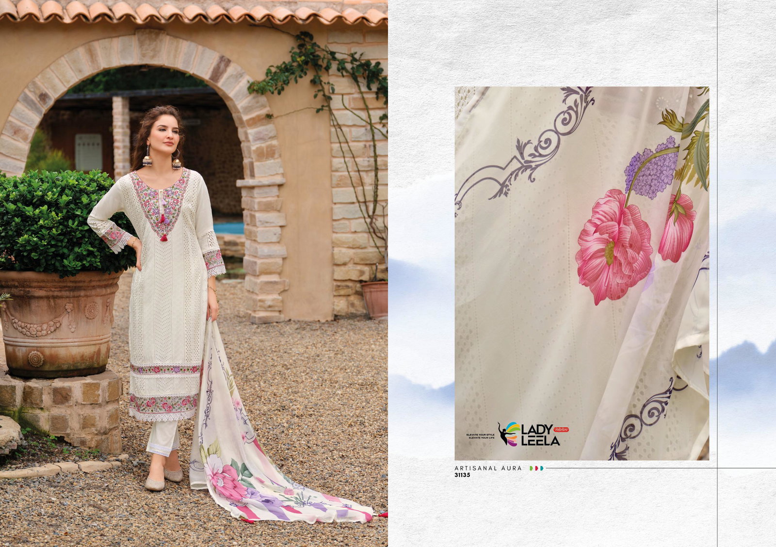 LADY LEELA IZAHAR READYMADE 3 PCS KURTI SERIES 31131-31136 11