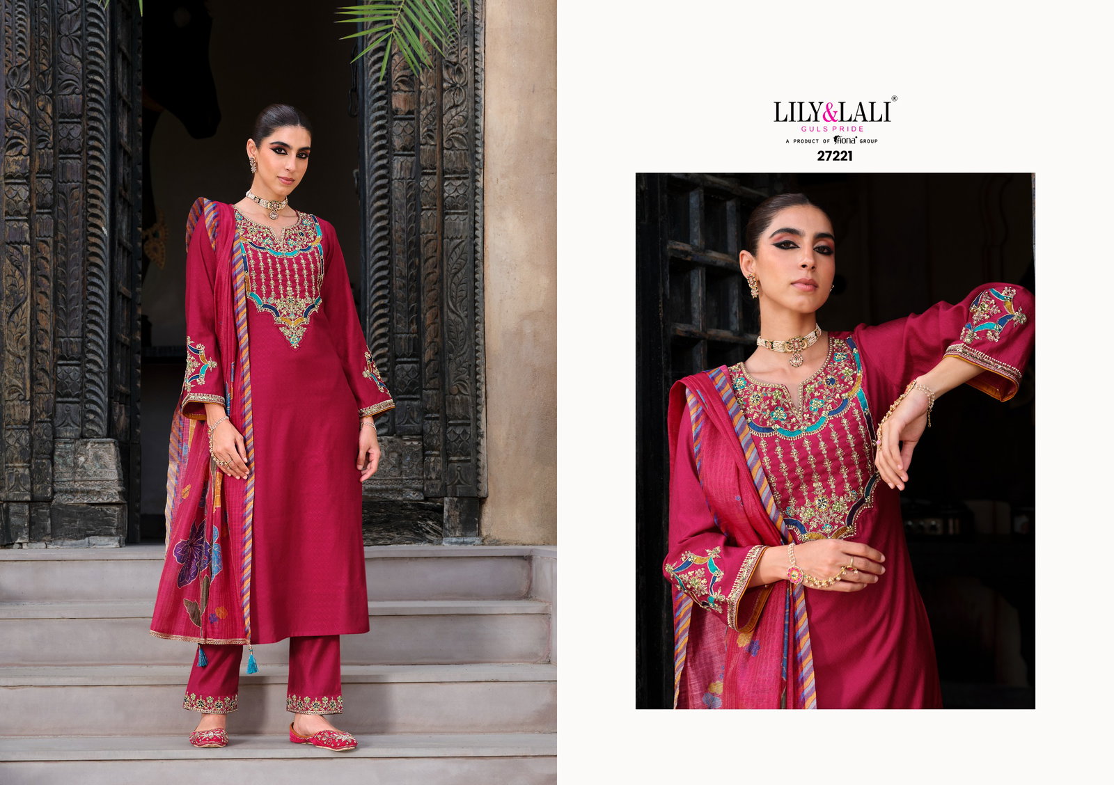 LILY LALI PRESENT DEEPIKA 3 PCS WITH HANDWORK SERIES 27221-27224 2