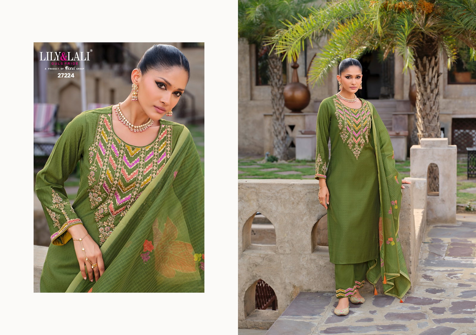 LILY LALI PRESENT DEEPIKA 3 PCS WITH HANDWORK SERIES 27221-27224 3