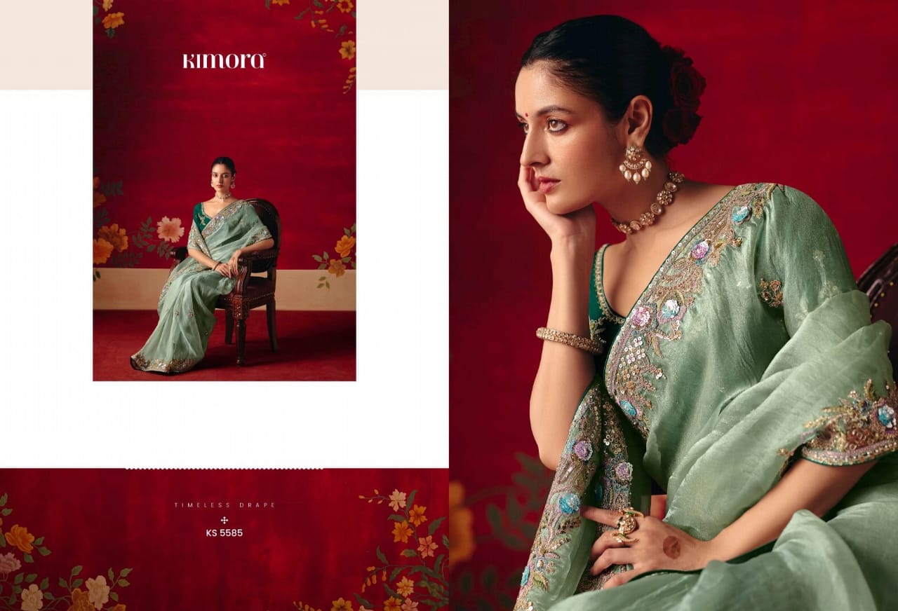 Kimora Nari pure silk saree series 5581-5591 9