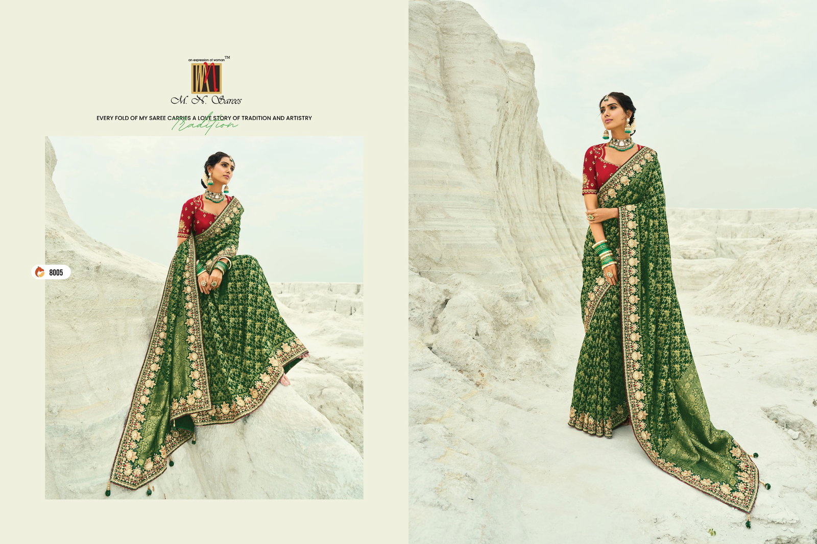 MN SHAHI POSHAK VOL 4 SERIES 8001 -8013 BRIDAL SAREE 6