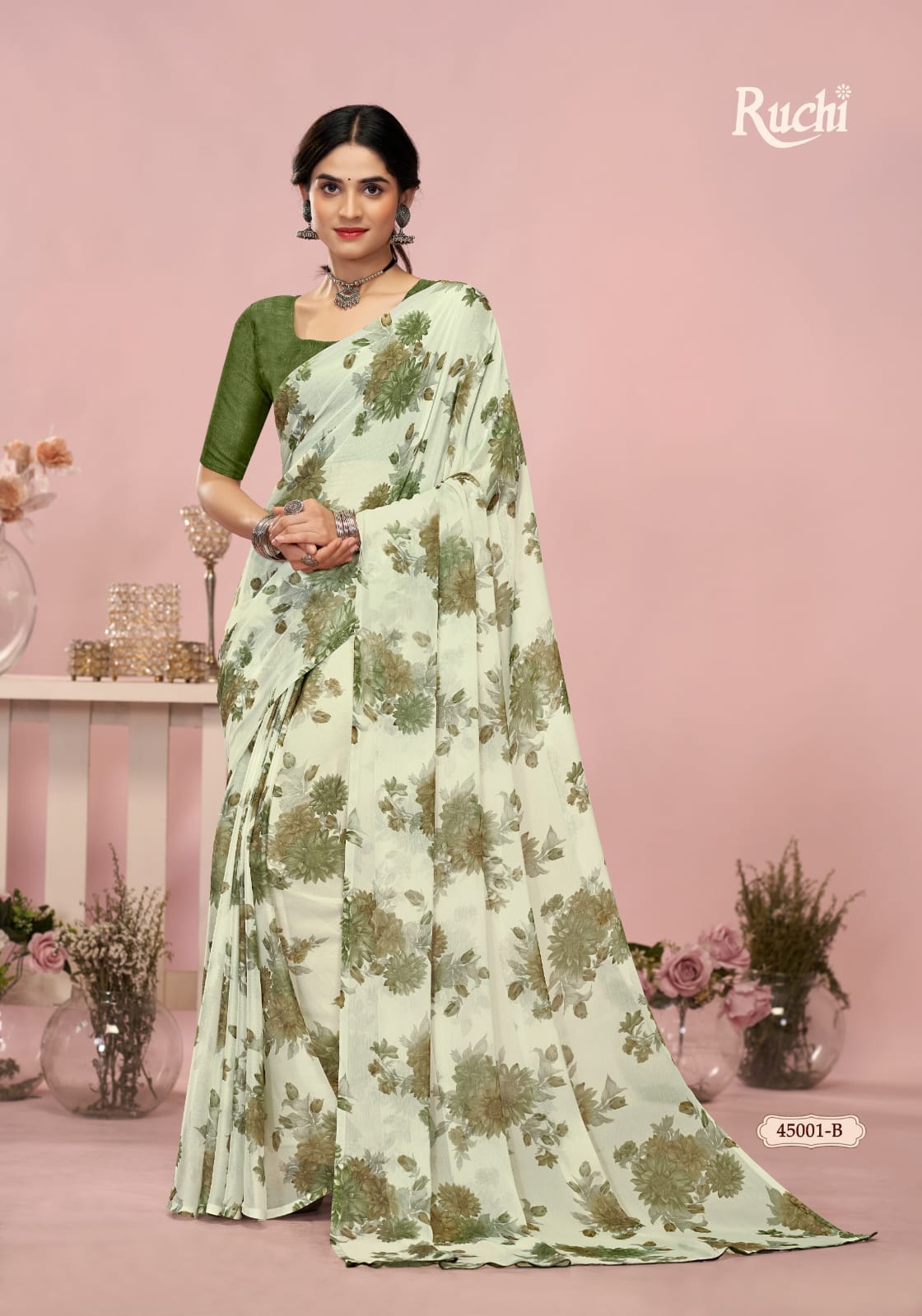 Ruchi present star chiffon 200 Series 45200 C-452003 D UNIFORM SAREE 4