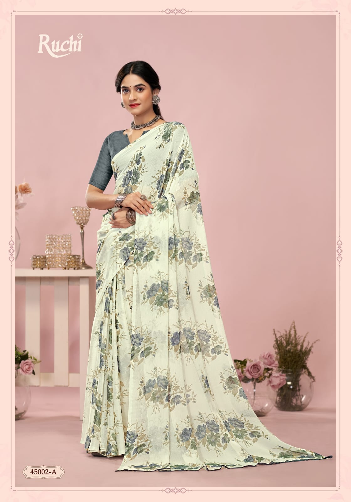 Ruchi present star chiffon 200 Series 45200 C-452003 D UNIFORM SAREE 3