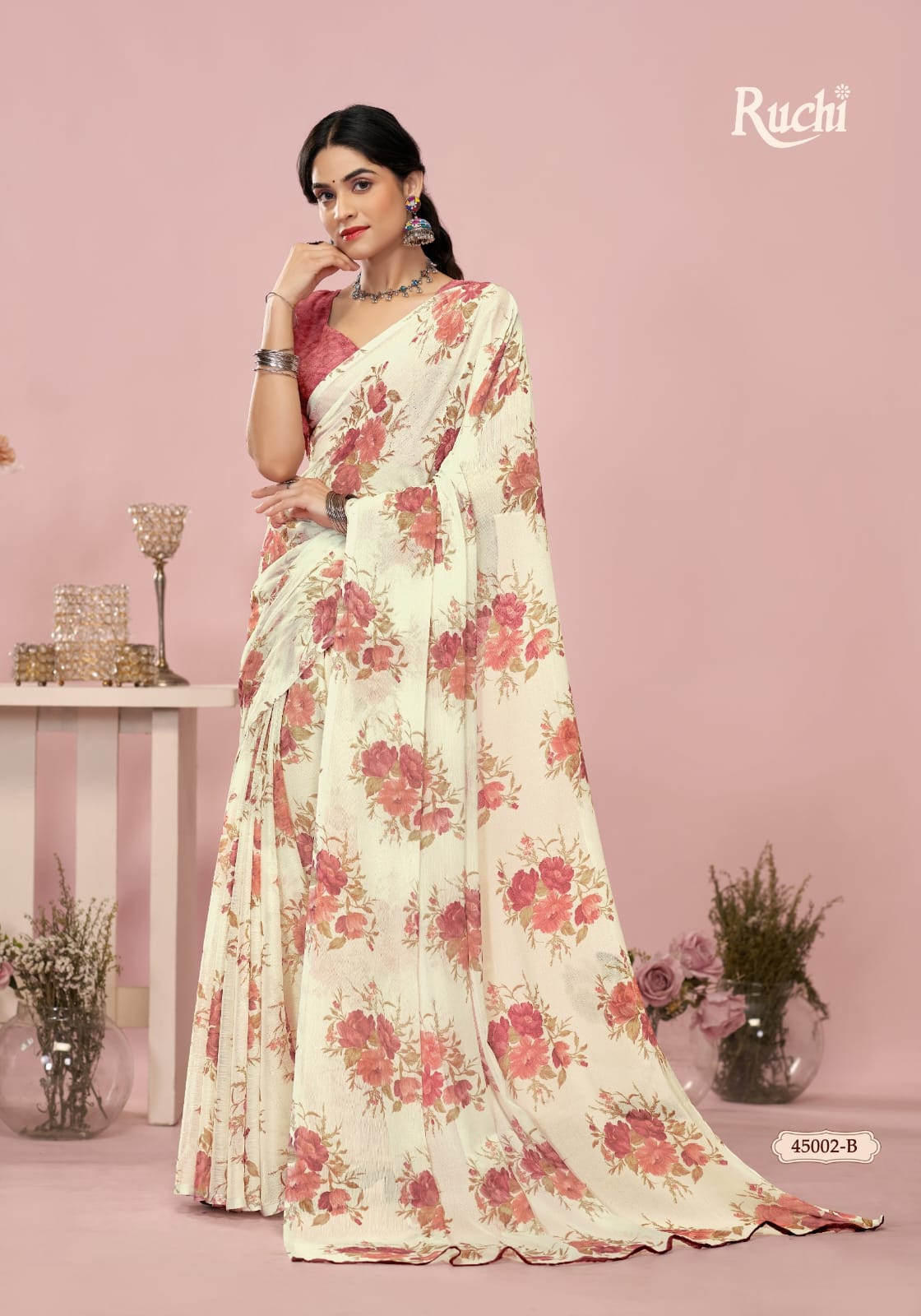Ruchi present star chiffon 200 Series 45200 C-452003 D UNIFORM SAREE 11