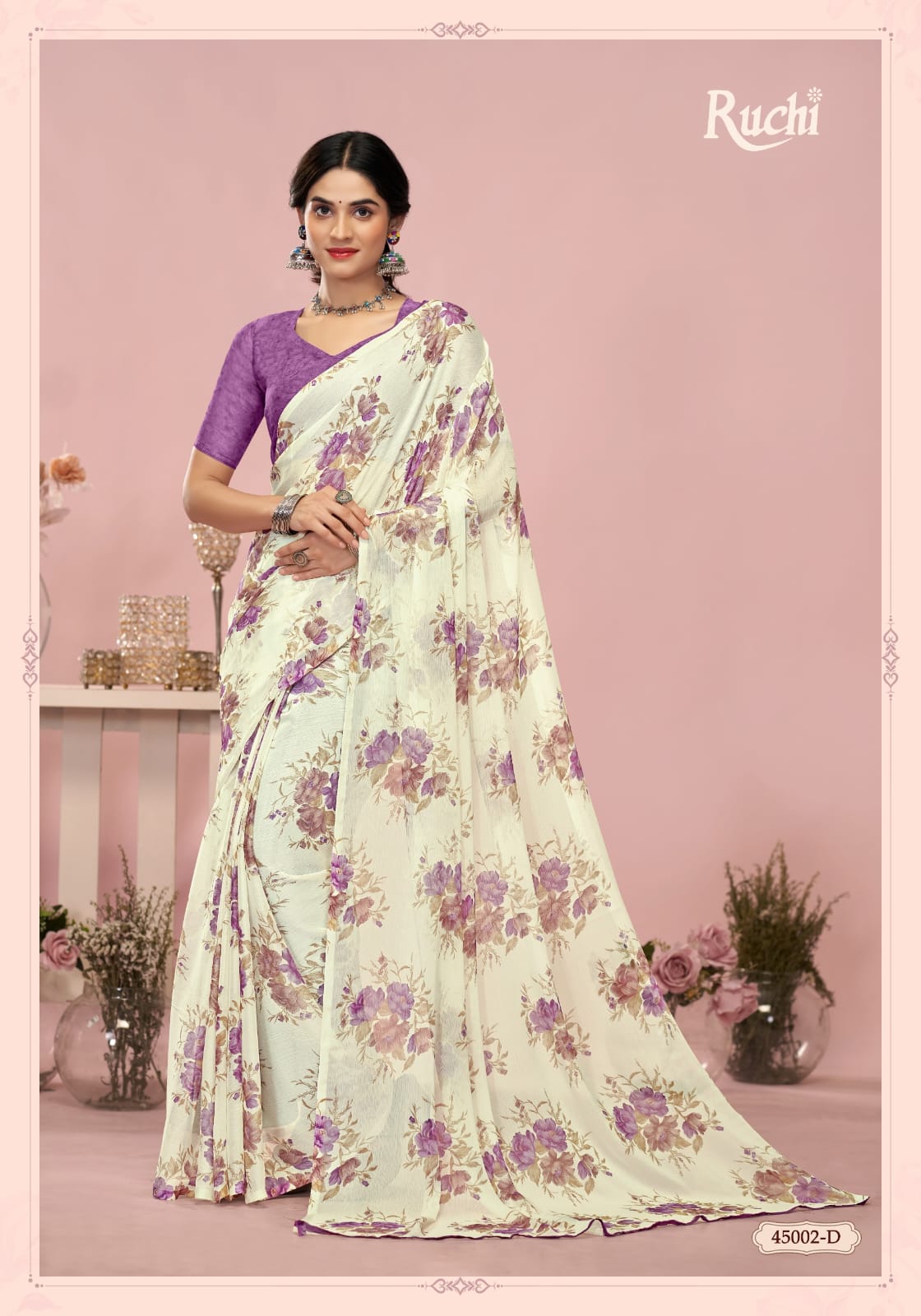 Ruchi present star chiffon 200 Series 45200 C-452003 D UNIFORM SAREE 15