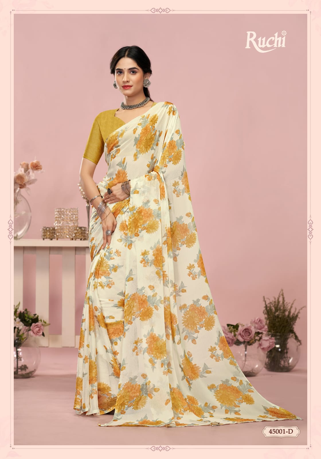 Ruchi present star chiffon 200 Series 45200 C-452003 D UNIFORM SAREE 14
