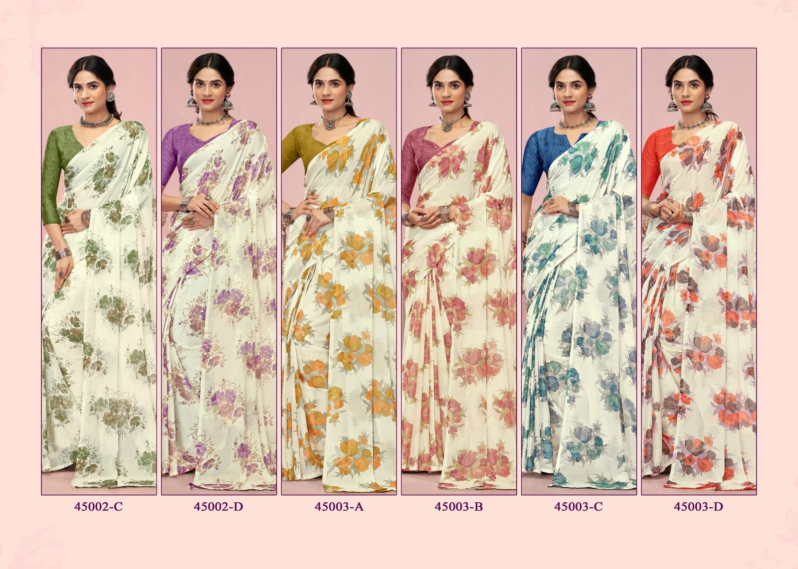 Ruchi present star chiffon 200 Series 45200 C-452003 D UNIFORM SAREE 2