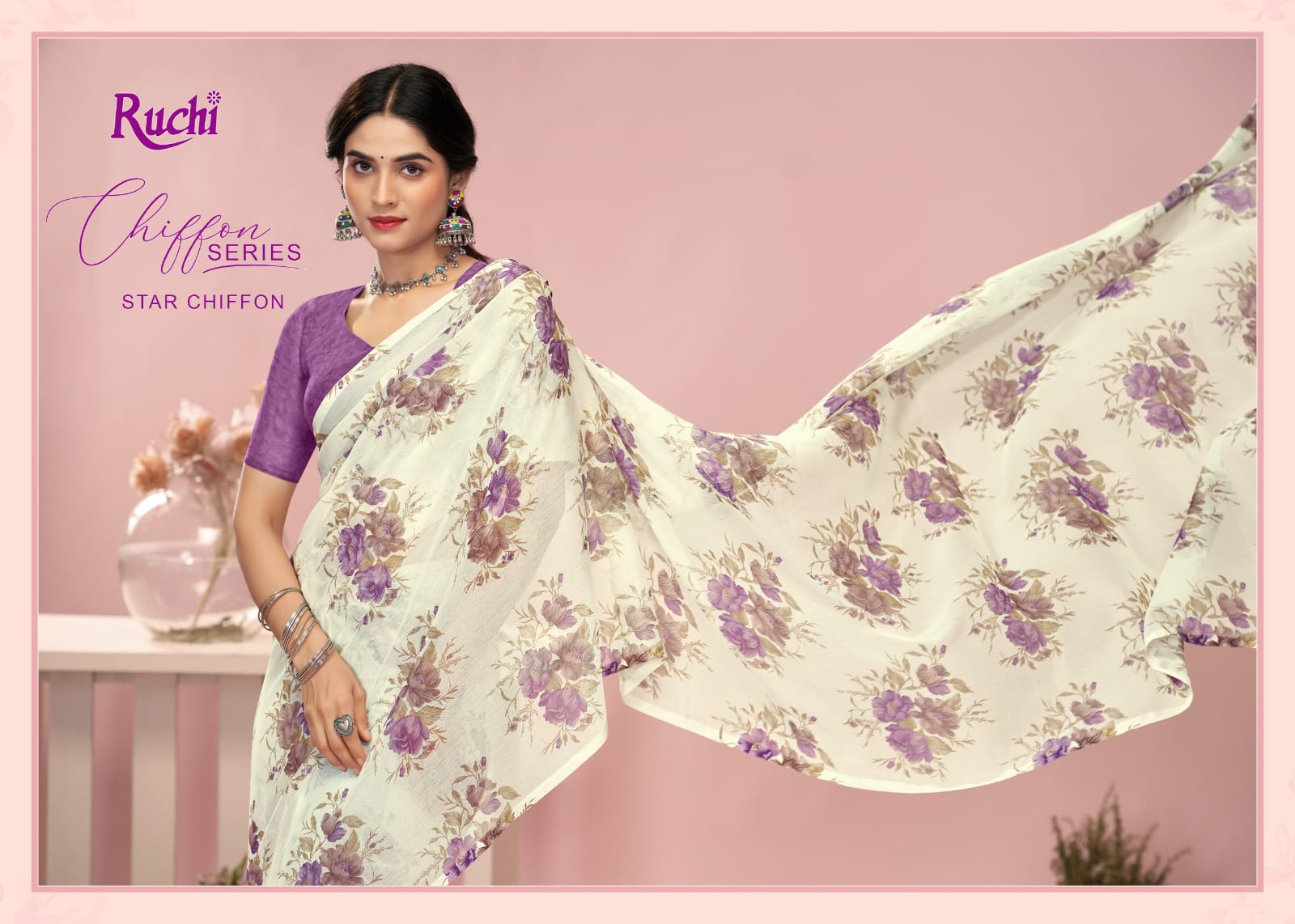 Ruchi present star chiffon 200 Series 45200 C-452003 D UNIFORM SAREE 10