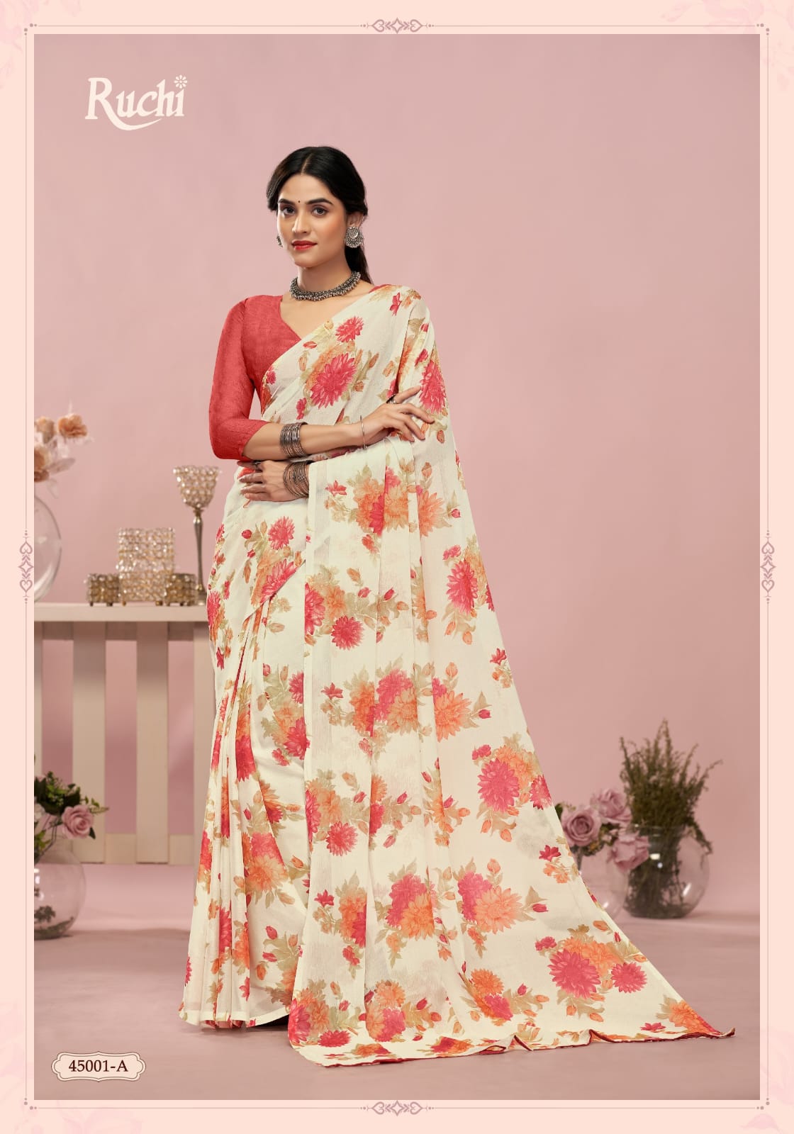Ruchi present star chiffon 200 Series 45200 C-452003 D UNIFORM SAREE 8
