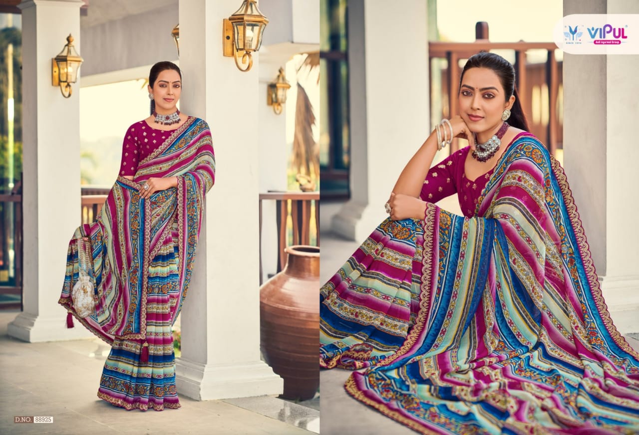 Vipul present ladlee series 88920 to 88925 weightless printed saree 2