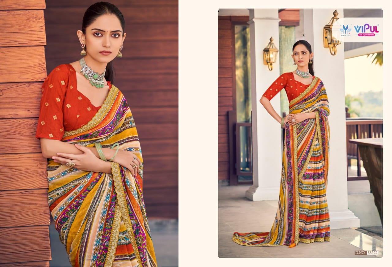 Vipul present ladlee series 88920 to 88925 weightless printed saree 1