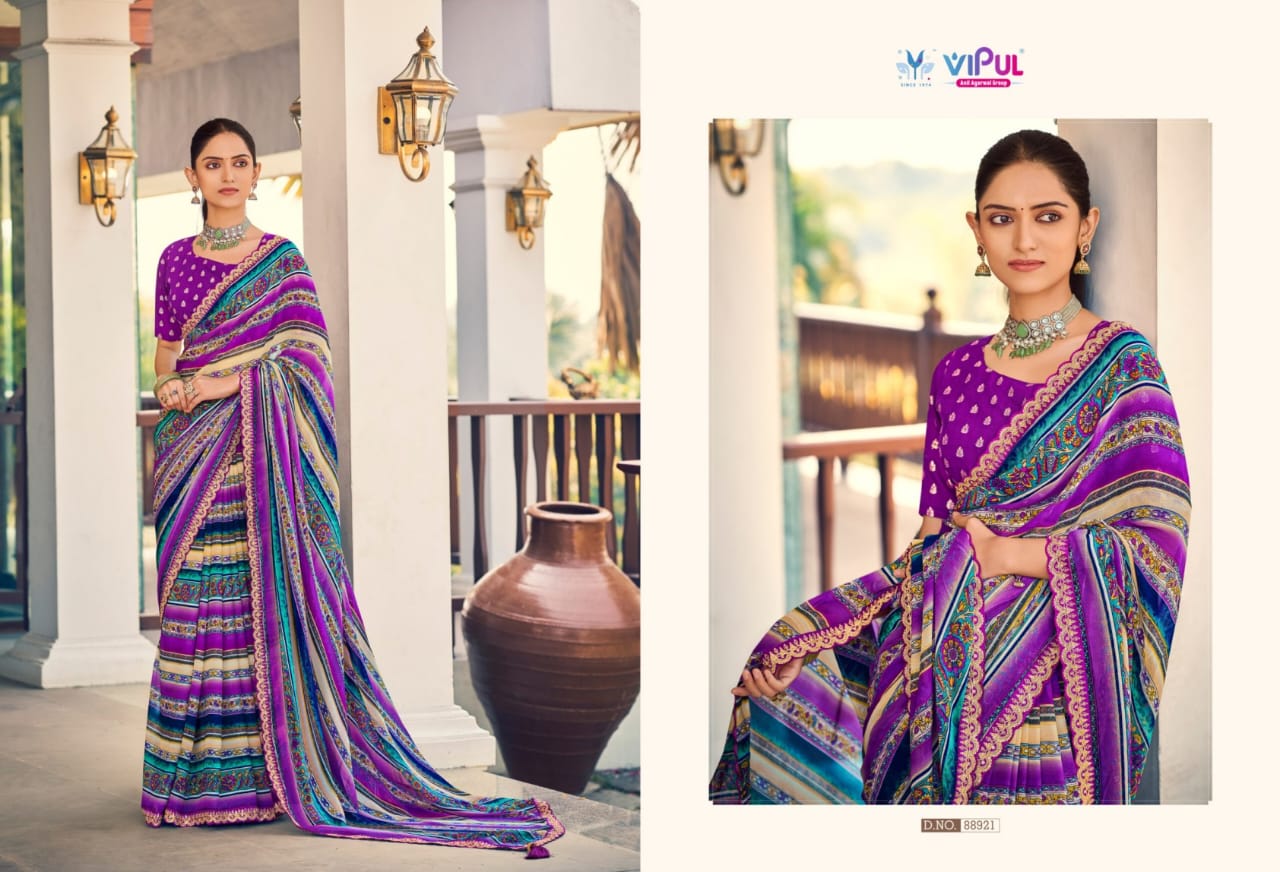 Vipul present ladlee series 88920 to 88925 weightless printed saree 3